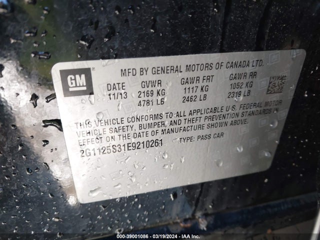 Chevrolet Impala 2lt 2014 2G1125S31E9210261 Image 9