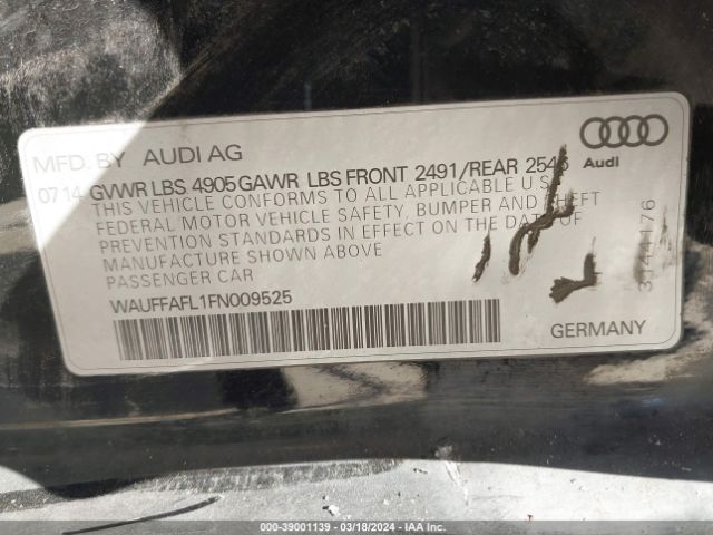 WAUFFAFL1FN009525 Audi A4 2.0t Premium