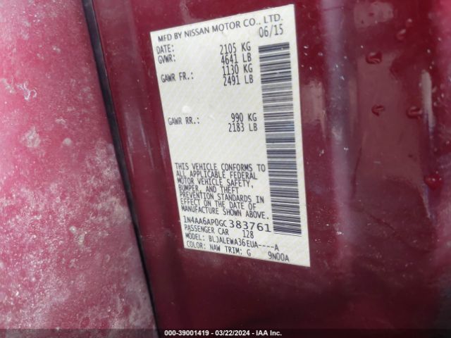 1N4AA6AP0GC383761 Nissan Maxima 3.5 Sl