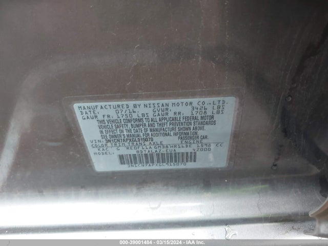 Nissan Versa 1.6 S+ 2016 3N1CN7APXGL915070 Image 9