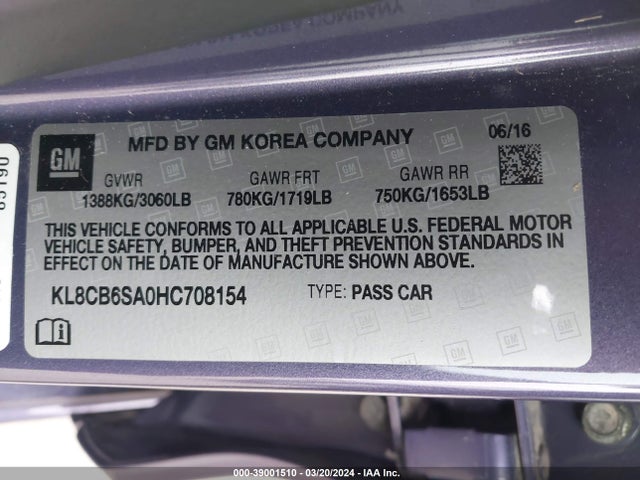 Chevrolet Spark Ls Cvt 2017 KL8CB6SA0HC708154 Image 9