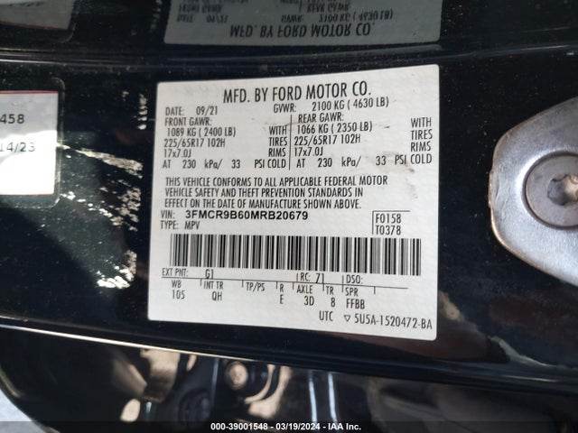Ford Bronco Sport Big Bend 2021 3FMCR9B60MRB20679 Image 9