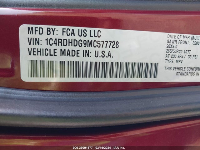 Dodge Durango Gt Plus Rwd 2021 1C4RDHDG9MC577728 Image 9