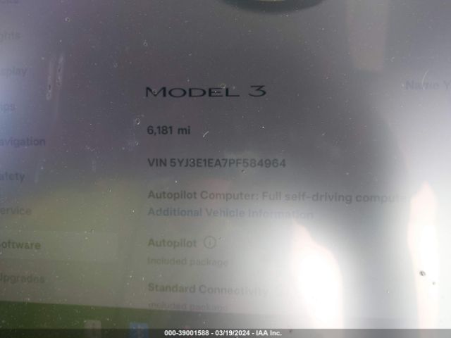 5YJ3E1EA7PF584964 Tesla Model 3 Rear-wheel Drive