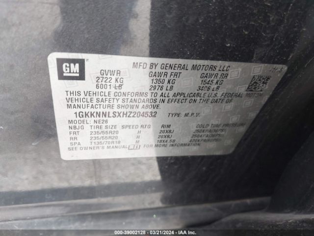 1GKKNNLSXHZ204532 GMC Acadia Slt-2