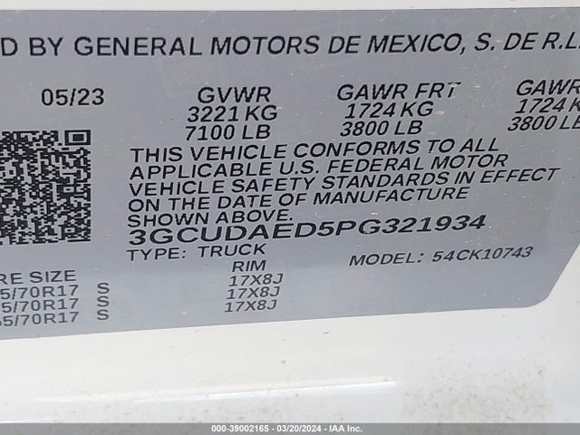 Chevrolet Silverado 1500 4wd  Standard Bed Wt 2023 3GCUDAED5PG321934 Image 9