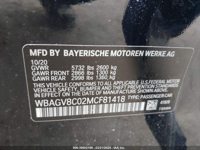 WBAGV8C02MCF81418 BMW M850i Gtan Coupe Xdrive