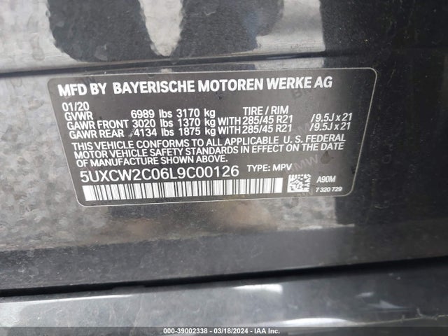 5UXCW2C06L9C00126 BMW X7 Xdrive40i