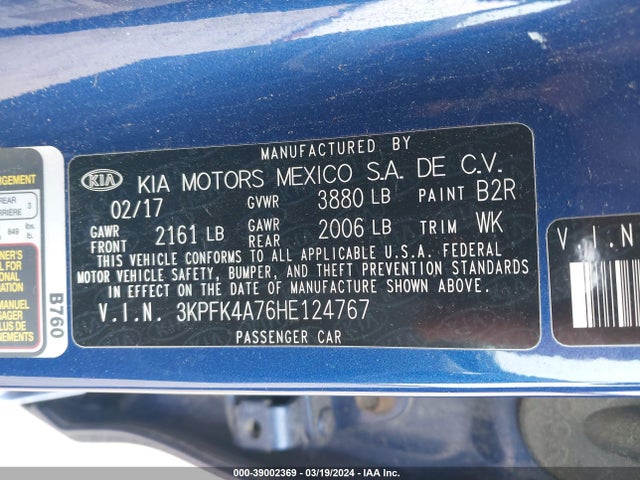 KIA FORTE LX 2017 3KPFK4A76HE124767 Image 9