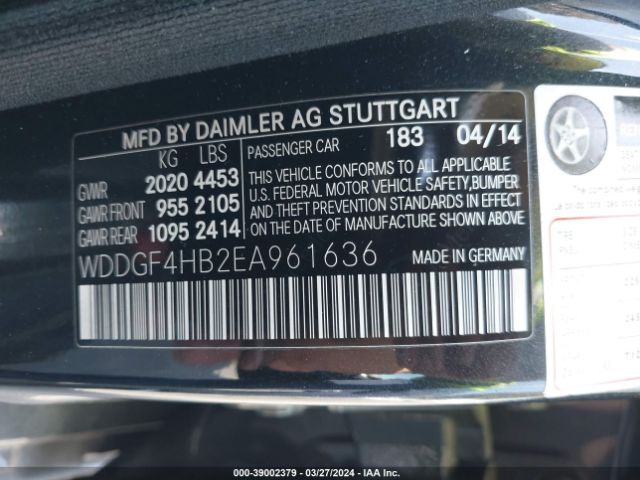 WDDGF4HB2EA961636 Mercedes-Benz C 250 Luxury/sport