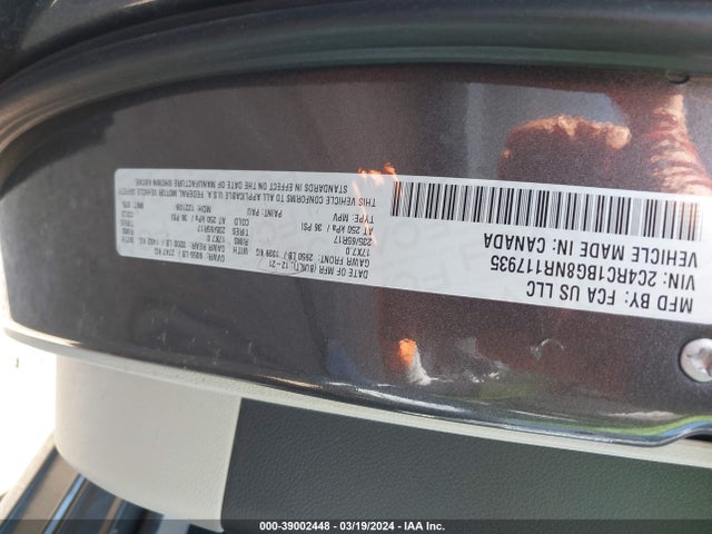 2C4RC1BG8NR117935 Chrysler Pacifica Touring L