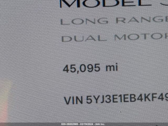 5YJ3E1EB4KF494267 Tesla Model 3 Long Range/performance