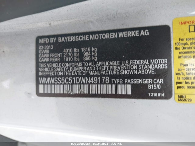 2013 MINI PACEMAN WMWSS5C51DWN49178 Photo 8