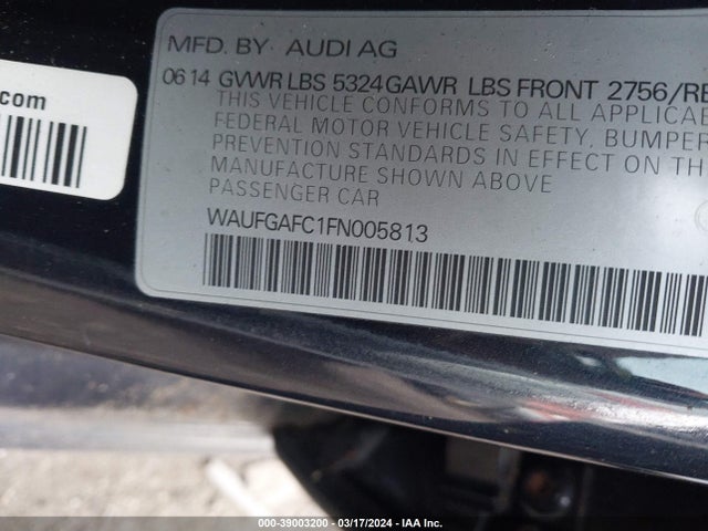 WAUFGAFC1FN005813 Audi A6 3.0t Premium Plus