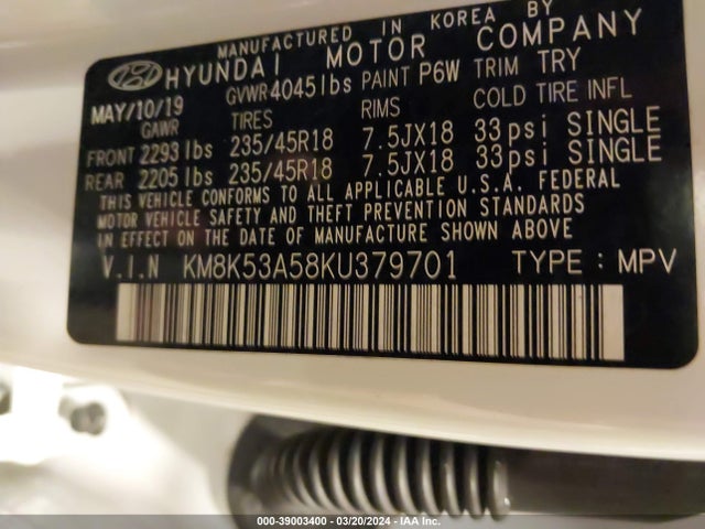 Hyundai Kona Ultimate 2019 KM8K53A58KU379701 Image 9