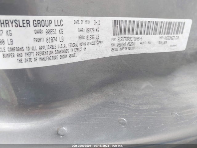 2012 FIAT 500 3C3CFFBR9CT103875 Photo 8