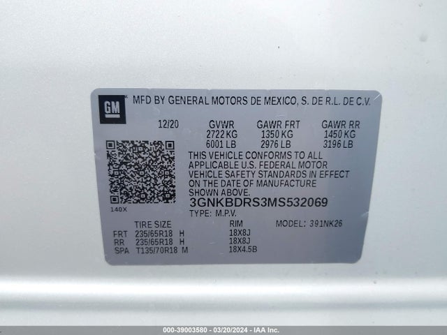 Chevrolet Blazer Fwd 3lt 2021 3GNKBDRS3MS532069 Image 9