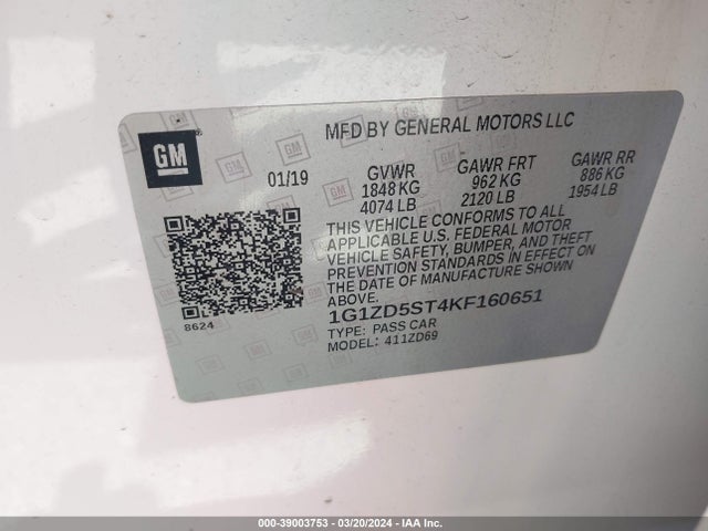 Chevrolet MALIBU LT 2019 1G1ZD5ST4KF160651 Image 9