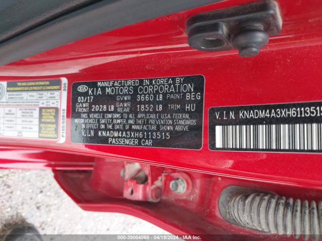 KNADM4A3XH6113515 KIA RIO LX