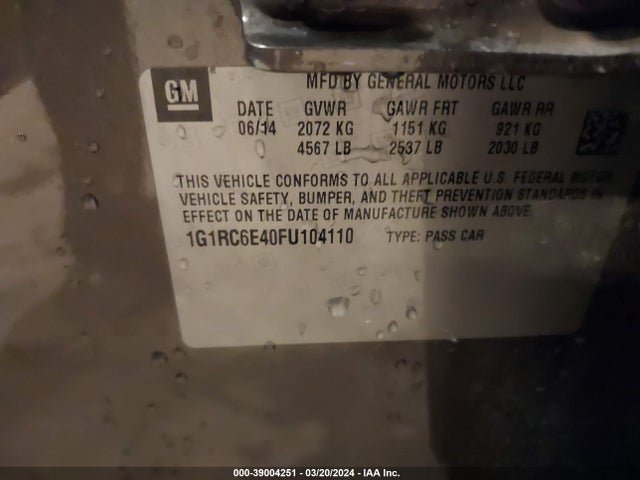 Chevrolet Volt 2015 1G1RC6E40FU104110 Image 8