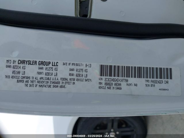 2C3CDXBGXEH107780 Dodge Charger Se