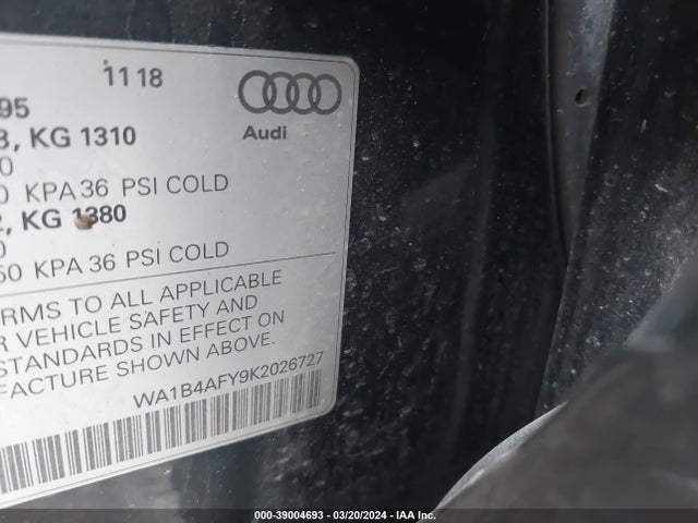 WA1B4AFY9K2026727 Audi Sq5 3.0t Premium