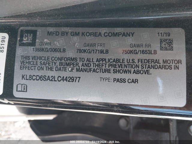 Chevrolet Spark Fwd 1lt Automatic 2020 KL8CD6SA2LC442977 Image 9