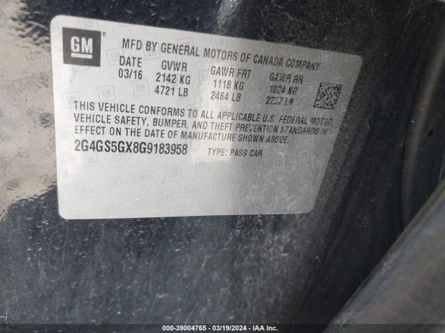 2G4GS5GX8G9183958 Buick Regal Turbo Premium Ii