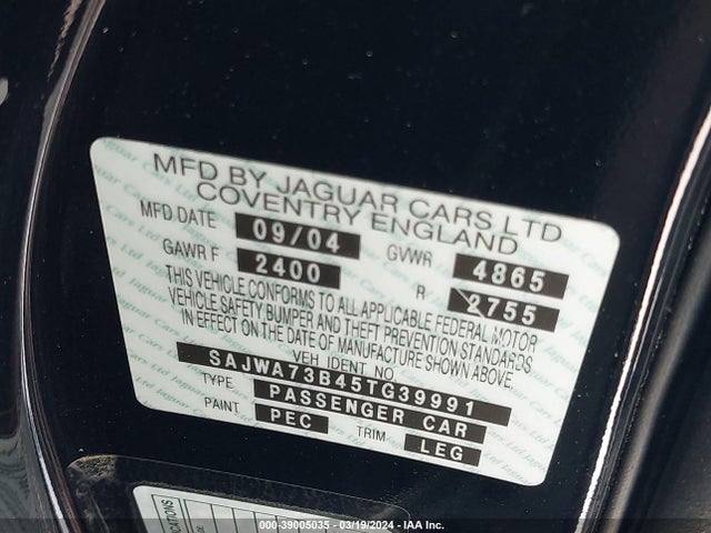 2005 JAGUAR XJ SAJWA73B45TG39991 Photo 8