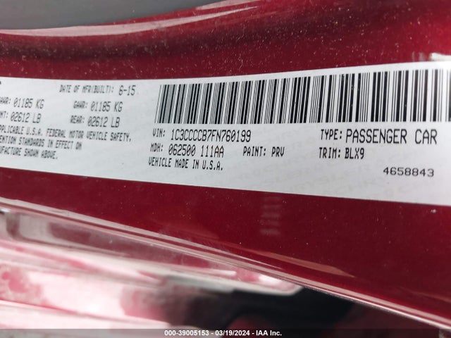 Chrysler 200 C 2015 1C3CCCCB7FN760199 Image 9