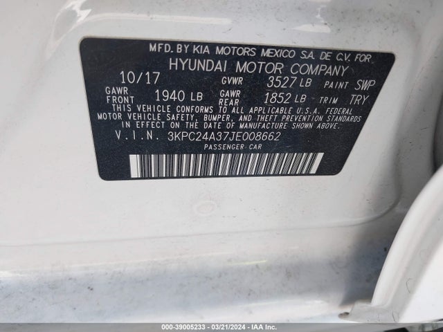 Hyundai ACCENT SE 2018 3KPC24A37JE008662 Image 9