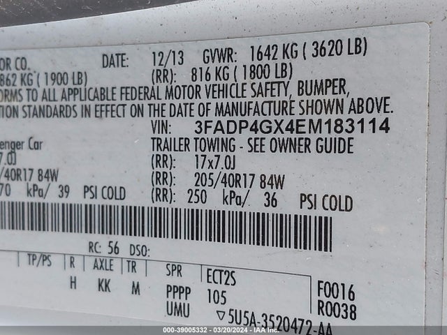 Ford FIESTA ST 2014 3FADP4GX4EM183114 Image 9