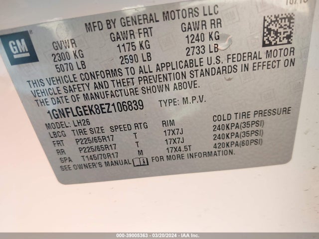 Chevrolet Equinox 2lt 2014 1GNFLGEK8EZ106839 Image 9