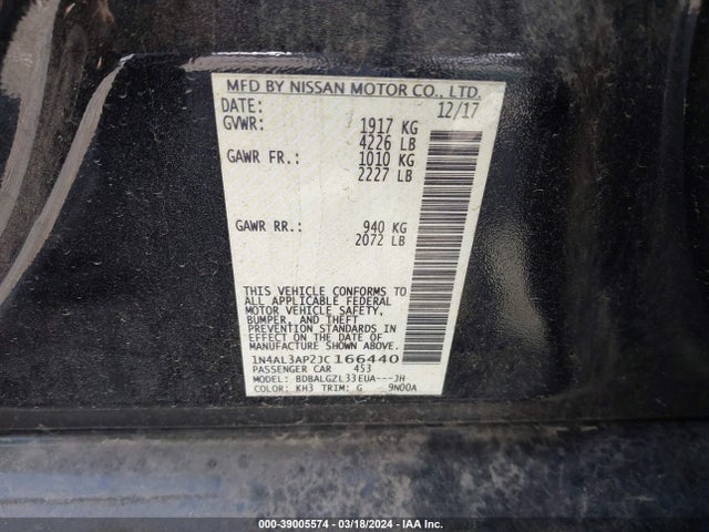 Nissan Altima 2.5 S 2018 1N4AL3AP2JC166440 Image 9