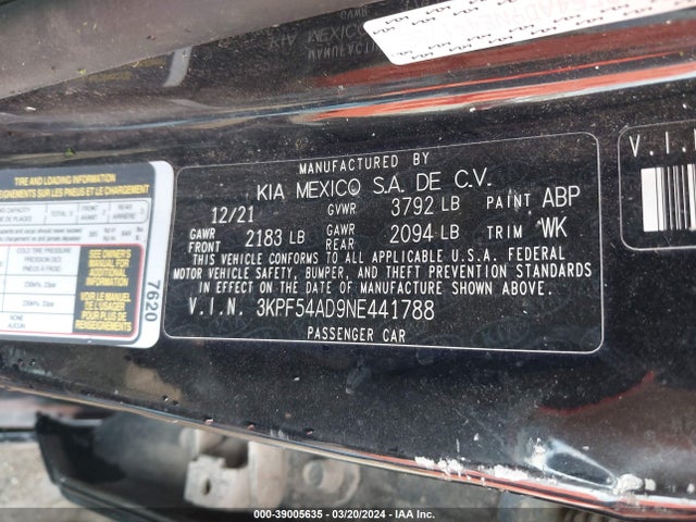 KIA Forte Gt-line 2022 3KPF54AD9NE441788 Image 9