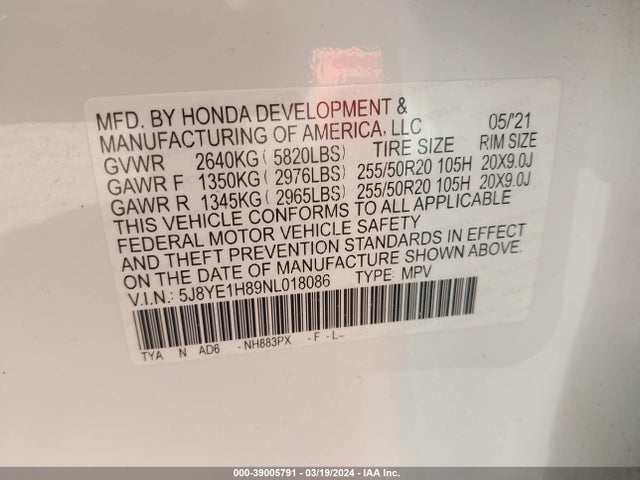 Acura Mdx Advance Package 2022 5J8YE1H89NL018086 Image 9