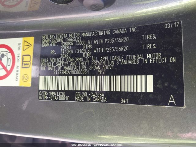 2T2ZZMCA1HC060861 Lexus Rx 350 F Sport