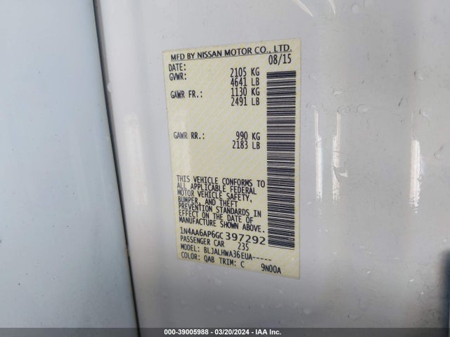 Nissan Maxima 3.5 Platinum 2016 1N4AA6AP6GC397292 Image 9