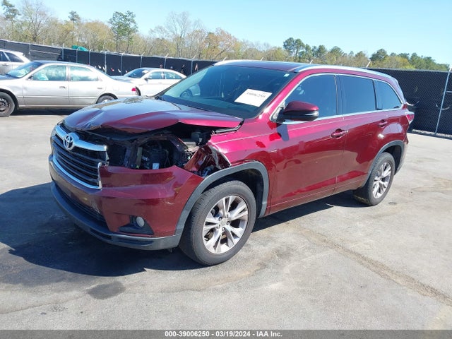 Toyota Highlander Xle V6 2014 5TDKKRFH6ES024165 Image 2