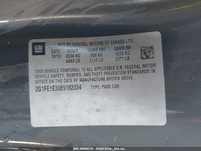 Chevrolet Camaro 1ls 2014 2G1FE1E30E9182034 Image 9