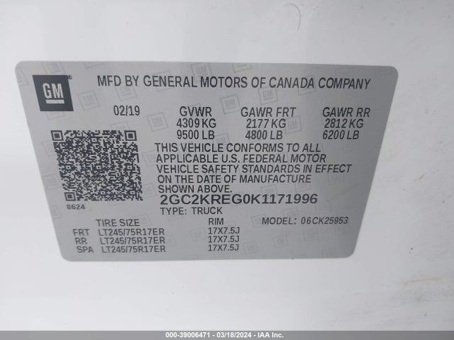 Chevrolet Silverado 2500hd Wt 2019 2GC2KREG0K1171996 Image 9