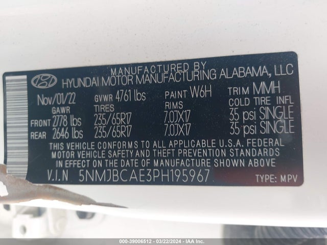 Hyundai TUCSON SEL 2023 5NMJBCAE3PH195967 Image 9