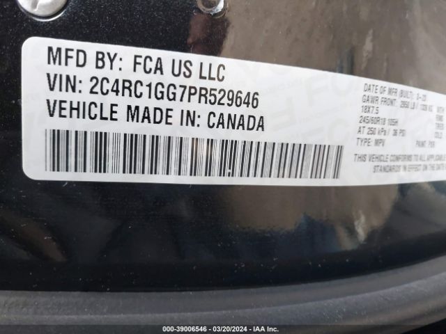 2C4RC1GG7PR529646 Chrysler Pacifica Limited