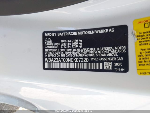 2022 BMW 430I WBA23AT00NCK07220 Photo 8