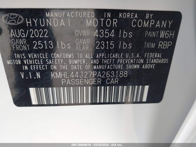 Hyundai Sonata Sel Plus 2023 KMHL44J27PA263188 Image 9