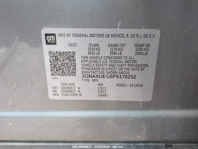 Chevrolet Equinox Awd Lt 2023 3GNAXUEG6PS176252 Image 9