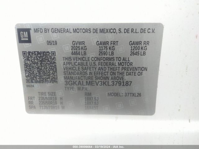 3GKALMEV3KL379187 GMC Terrain Sle