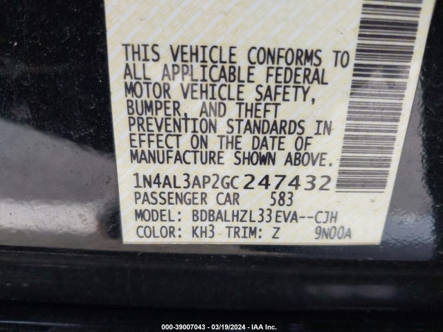 Nissan Altima 2.5 Sr 2016 1N4AL3AP2GC247432 Image 9