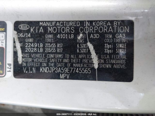 KNDJP3A59E7745565 KIA SOUL +