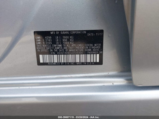 Subaru Impreza 2.0i Premium 2018 4S3GTAD62J3720300 Image 9